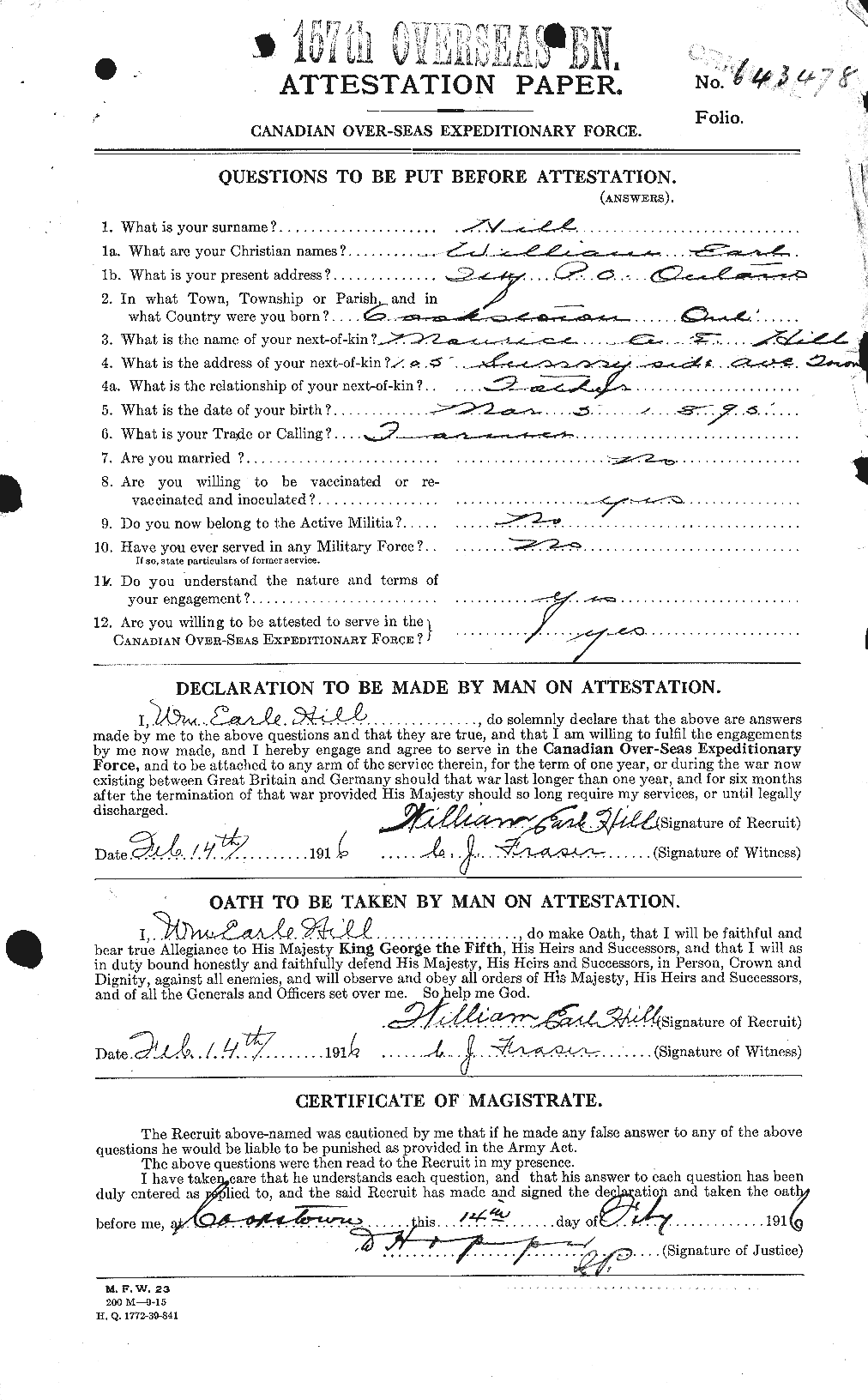 Personnel Records of the First World War - CEF 393447a