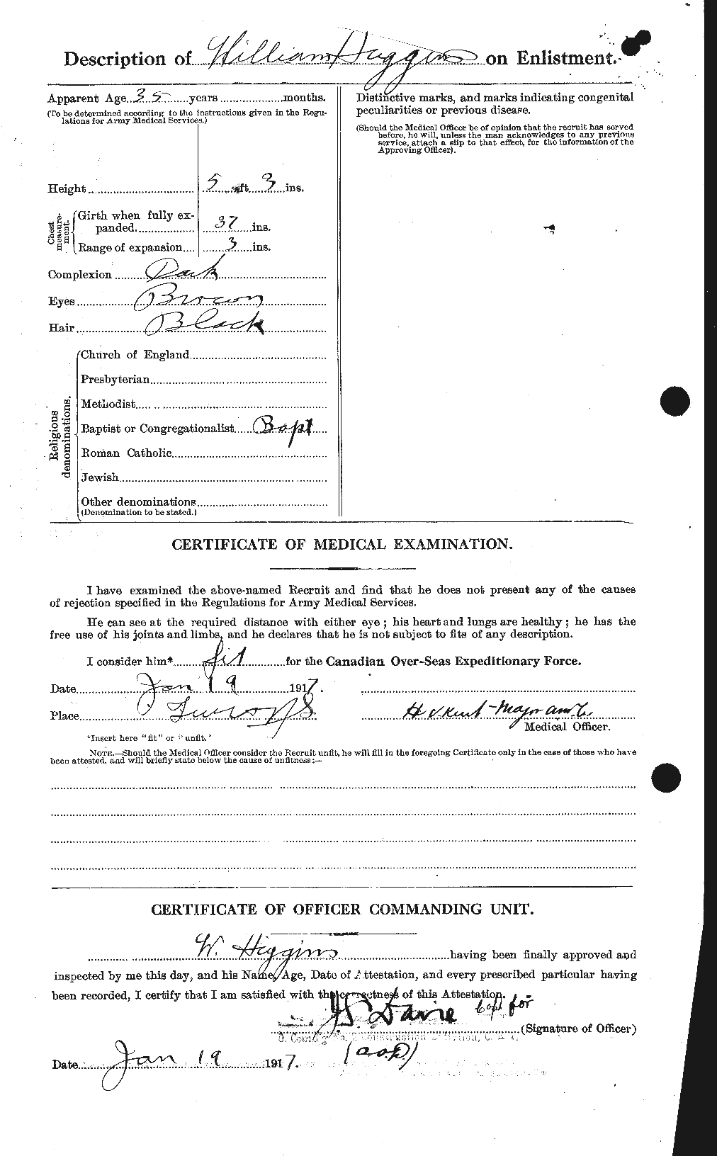 Dossiers du Personnel de la Première Guerre mondiale - CEC 393751b
