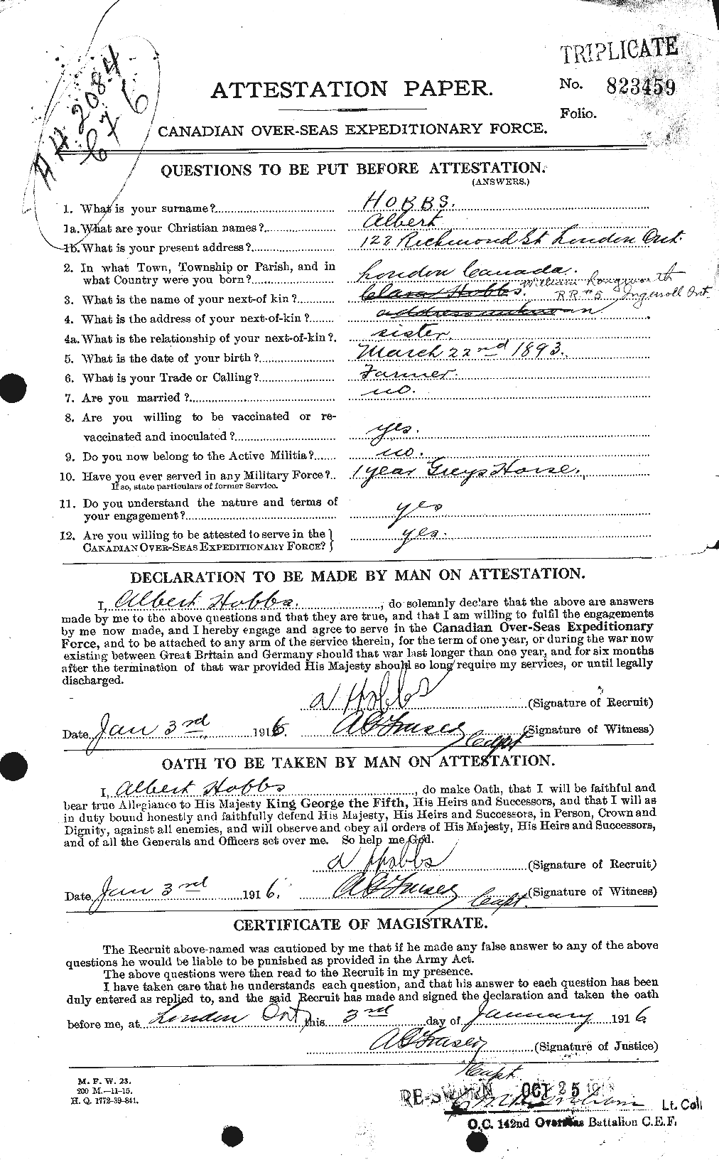 Personnel Records of the First World War - CEF 394899a