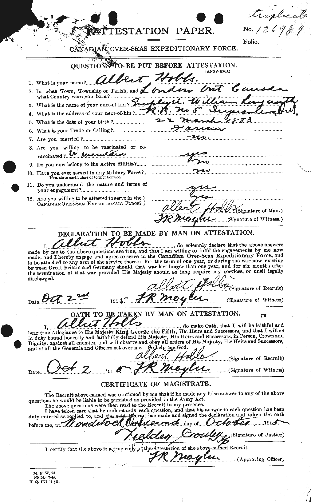Personnel Records of the First World War - CEF 394900a