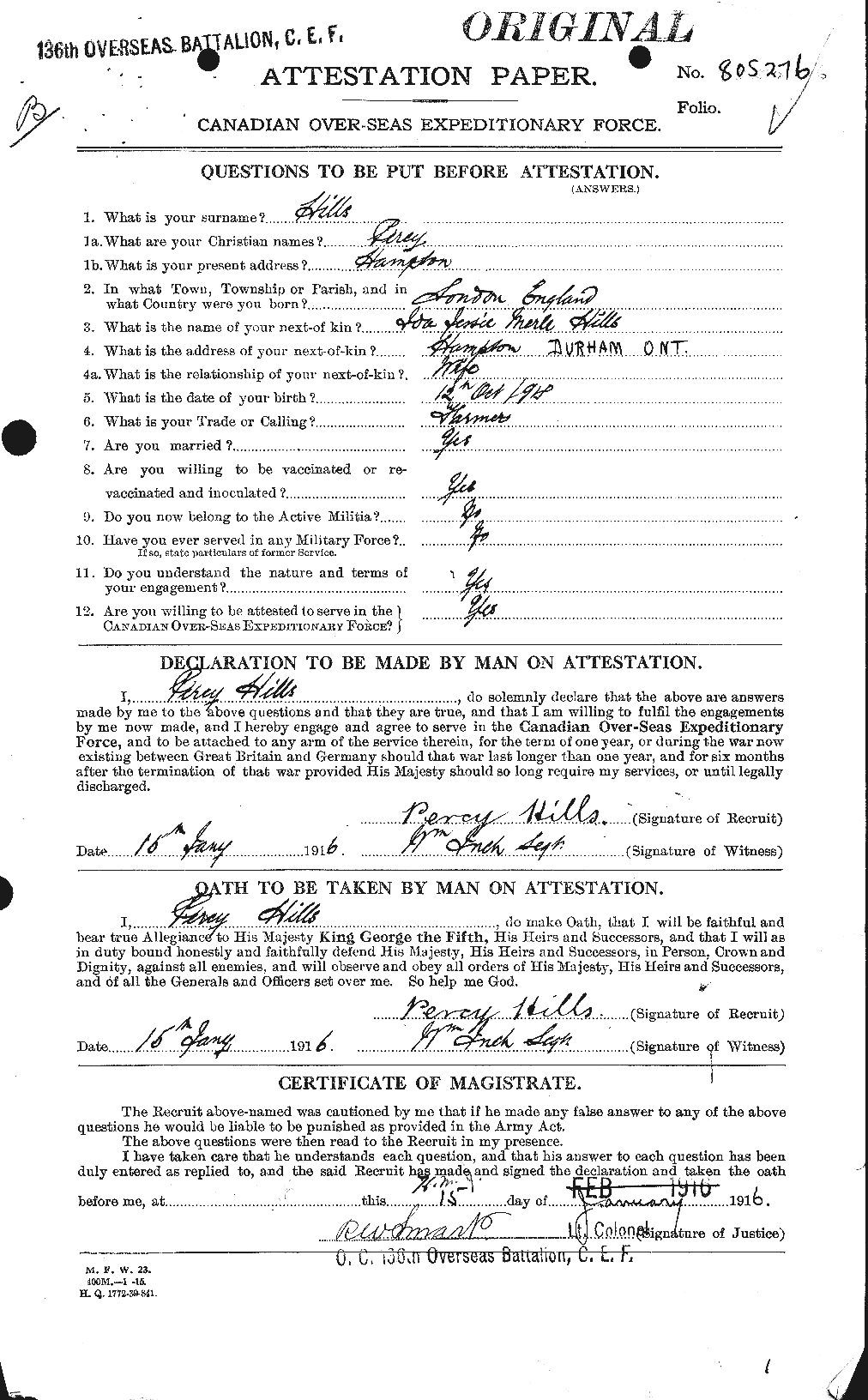 Personnel Records of the First World War - CEF 395068a