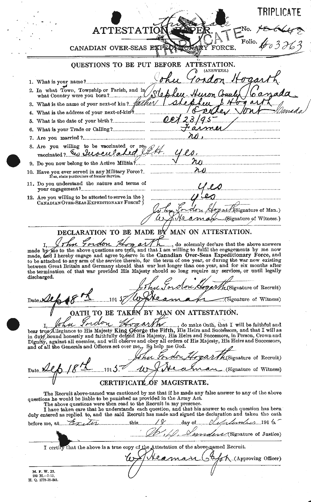 Personnel Records of the First World War - CEF 395156a