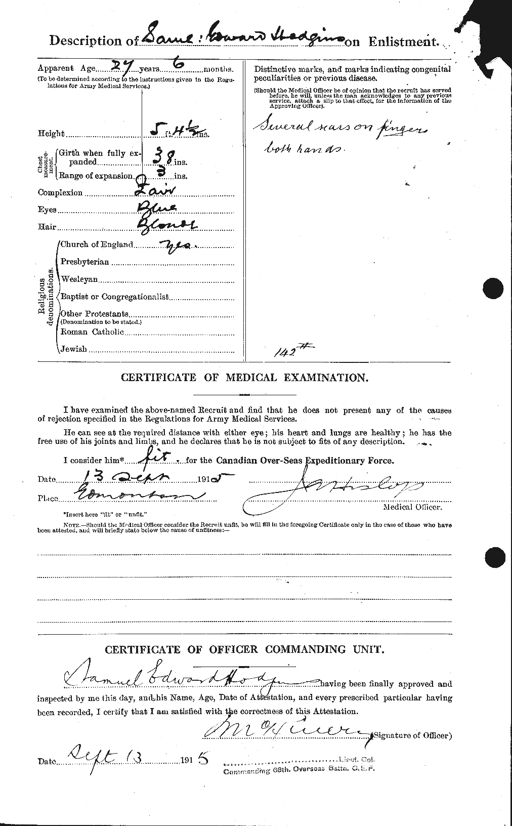 Personnel Records of the First World War - CEF 395260b