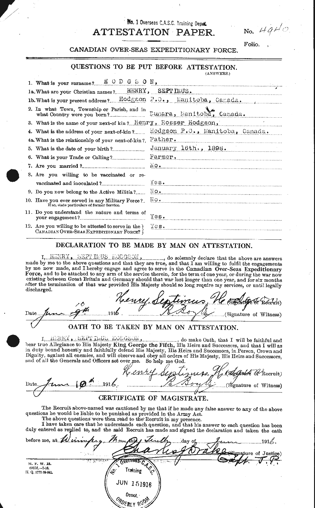 Personnel Records of the First World War - CEF 395456a