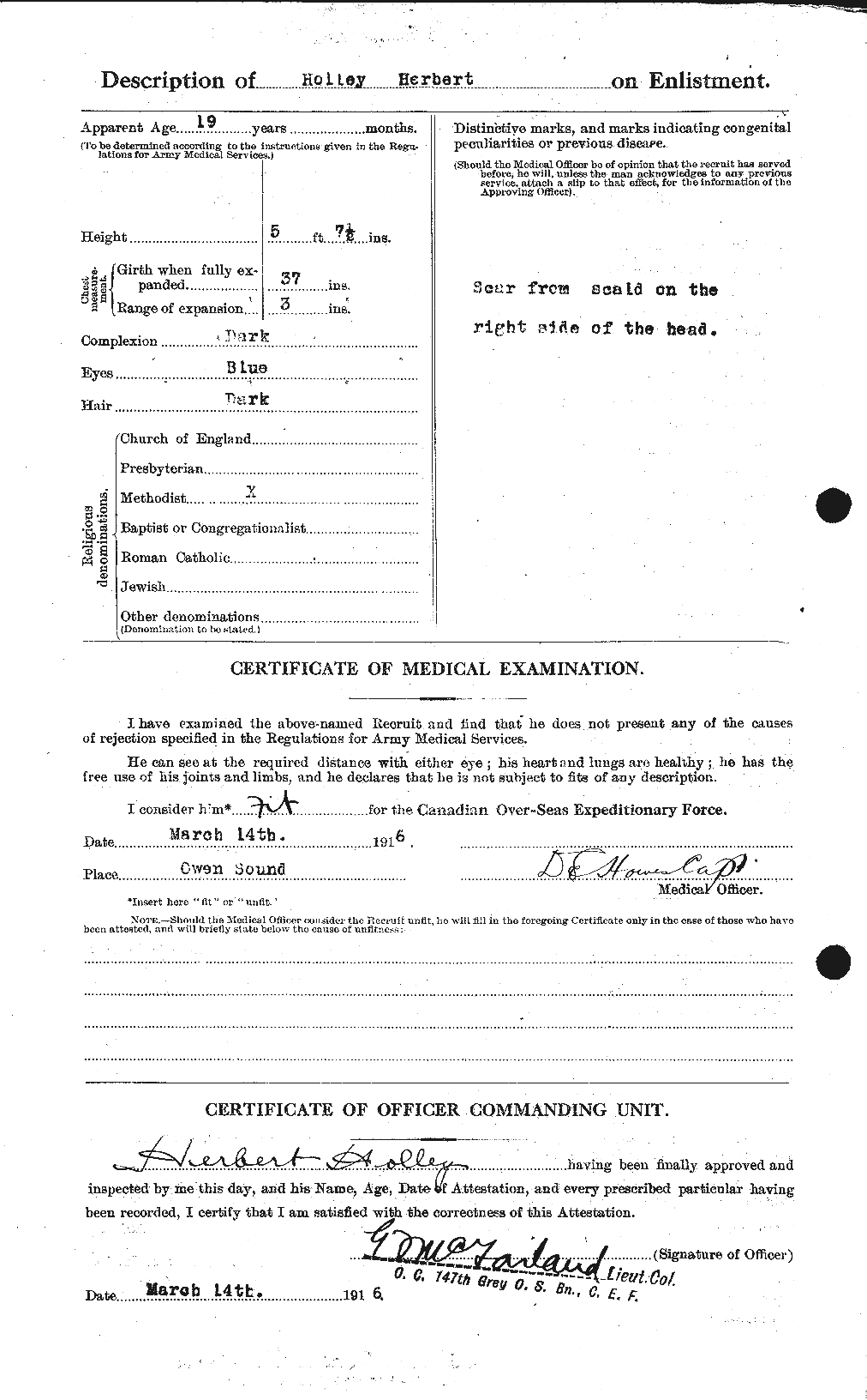 Dossiers du Personnel de la Première Guerre mondiale - CEC 396335b