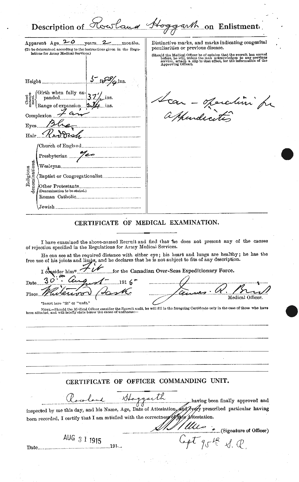 Dossiers du Personnel de la Première Guerre mondiale - CEC 396495b