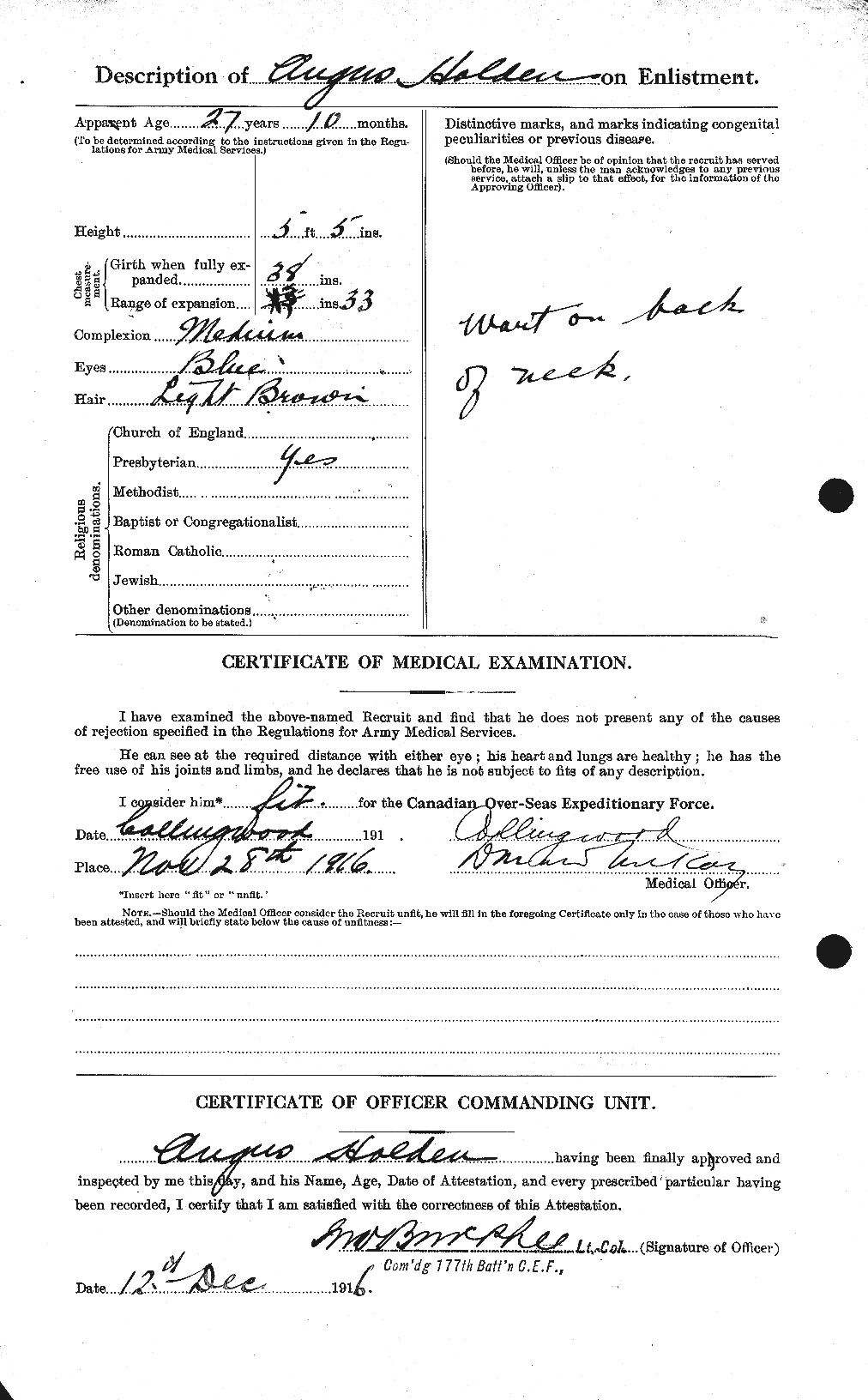 Dossiers du Personnel de la Première Guerre mondiale - CEC 396666b