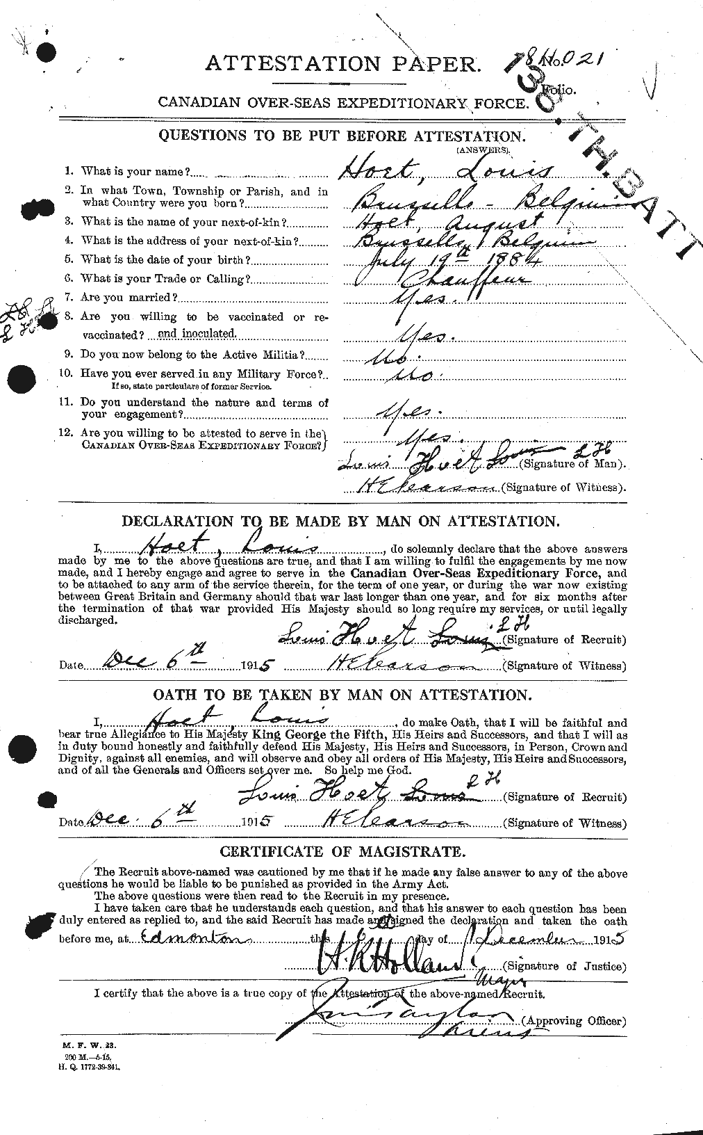 Personnel Records of the First World War - CEF 396840a