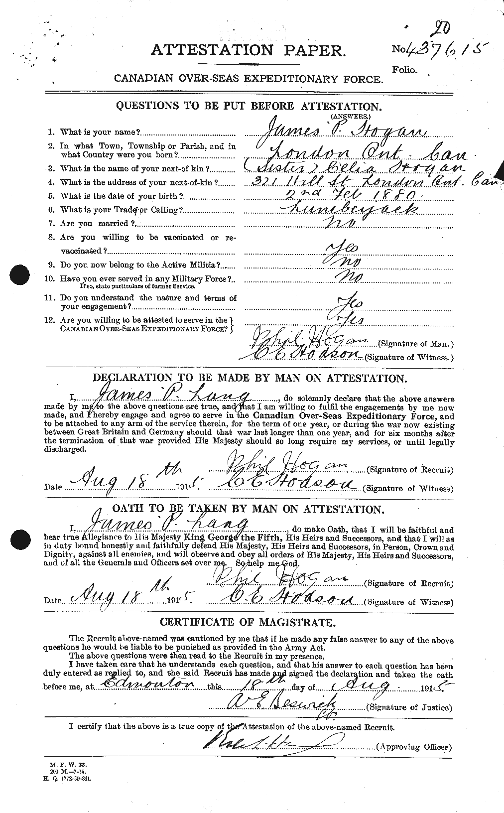 Personnel Records of the First World War - CEF 397068a