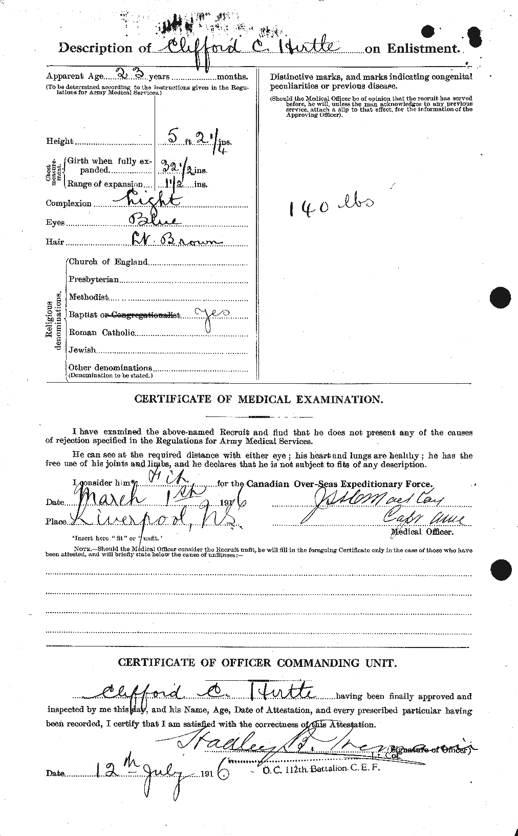 Dossiers du Personnel de la Première Guerre mondiale - CEC 397331b