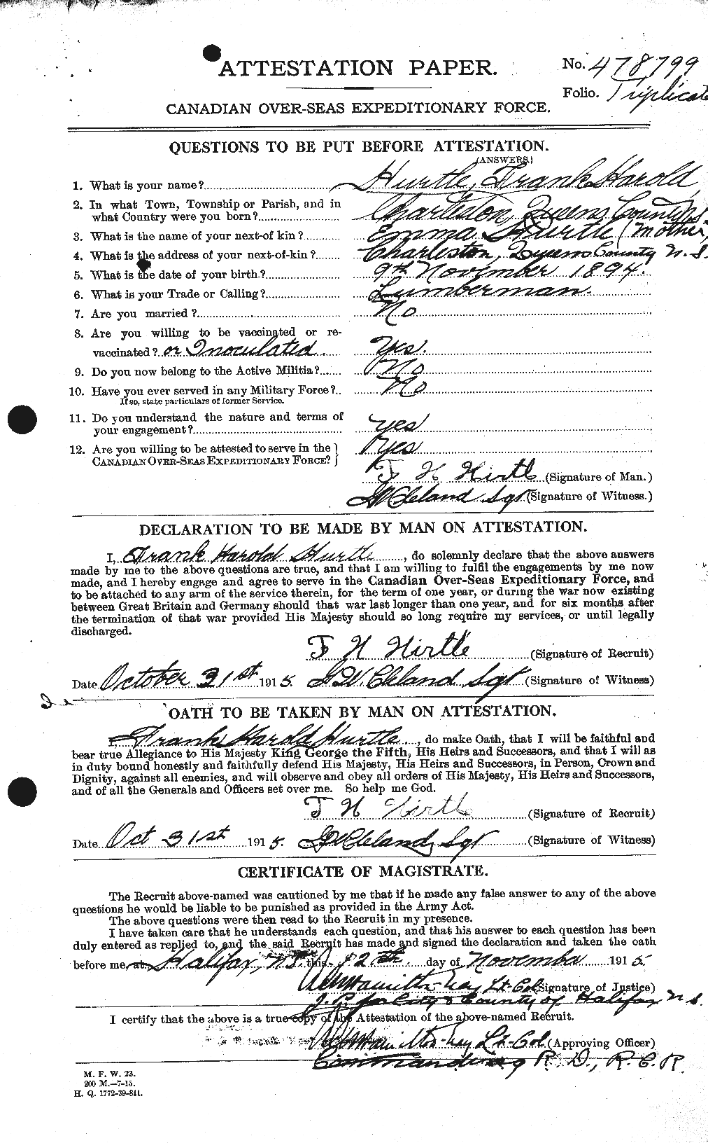 Personnel Records of the First World War - CEF 397337a