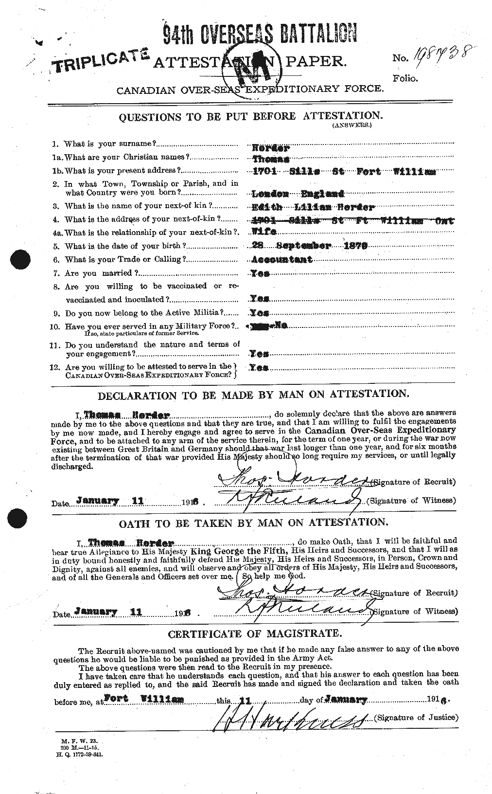 Personnel Records of the First World War - CEF 397455a