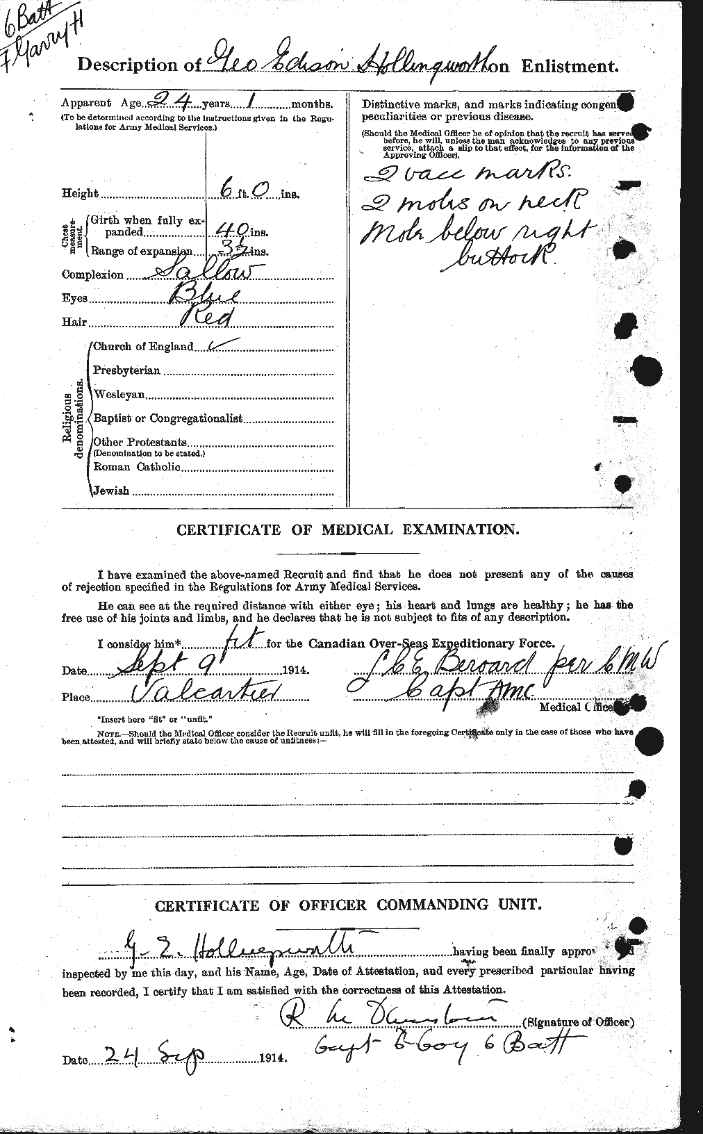 Dossiers du Personnel de la Première Guerre mondiale - CEC 398216b