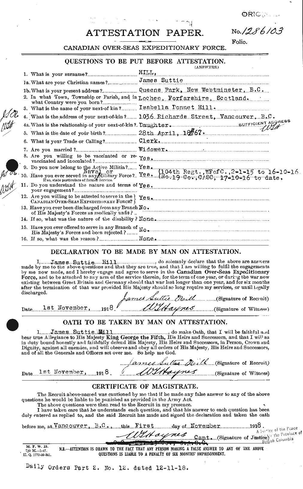 Personnel Records of the First World War - CEF 398704a