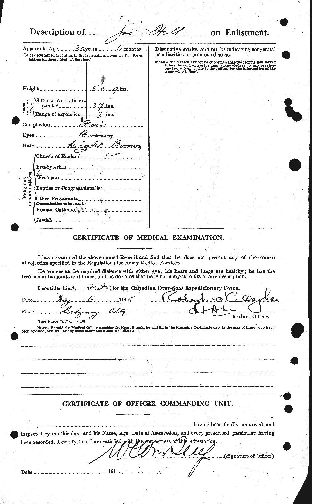 Dossiers du Personnel de la Première Guerre mondiale - CEC 398711b