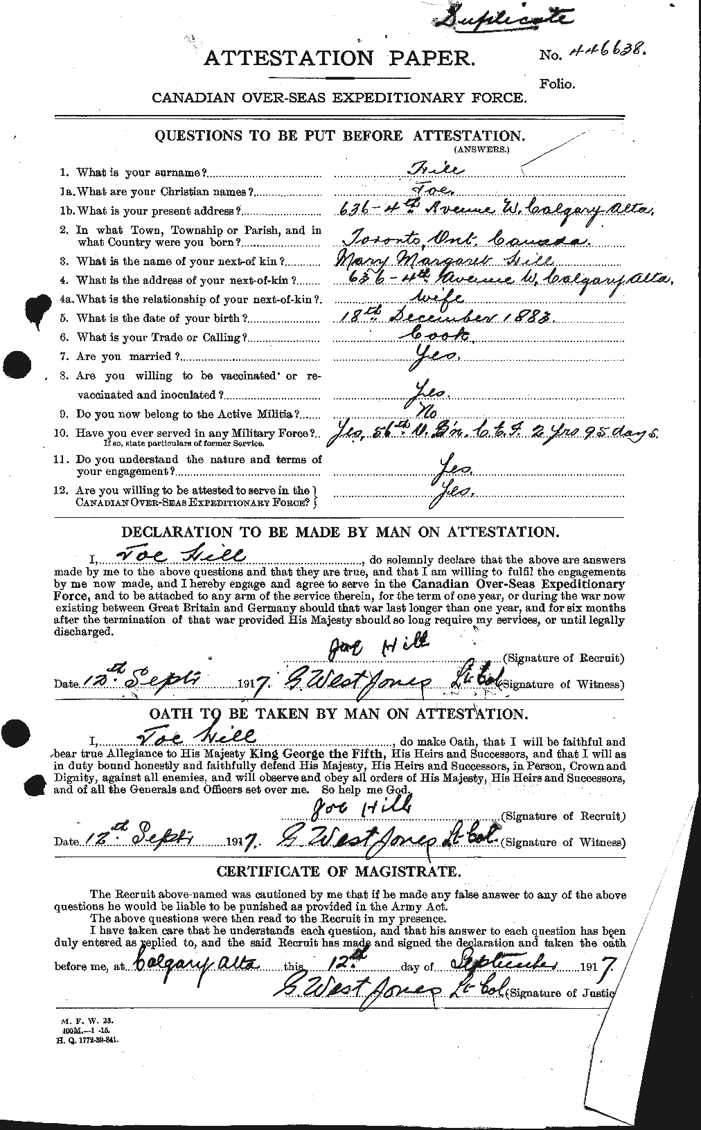 Personnel Records of the First World War - CEF 398712a