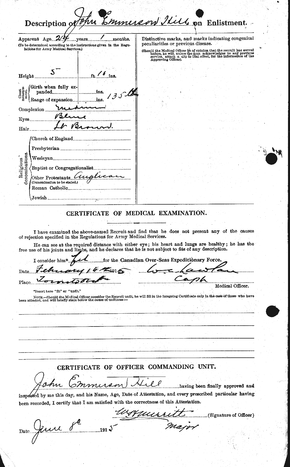 Dossiers du Personnel de la Première Guerre mondiale - CEC 398767b