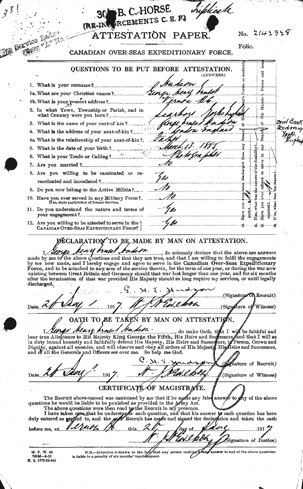 Personnel Records of the First World War - CEF 398941a