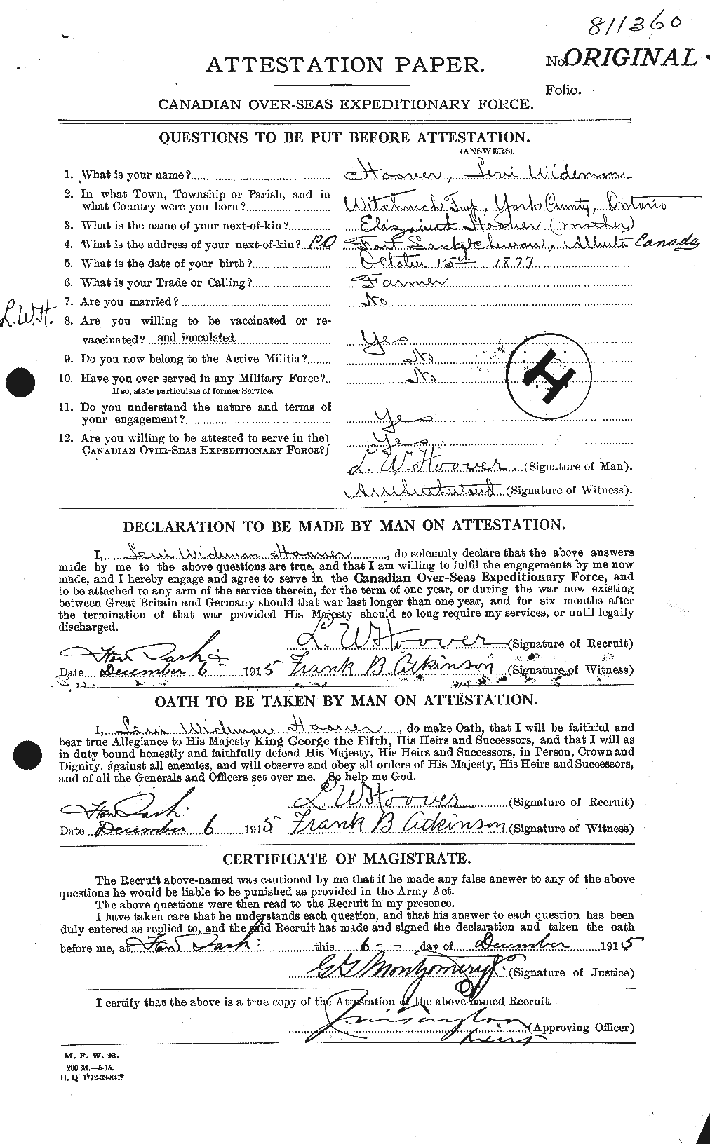 Personnel Records of the First World War - CEF 399290a