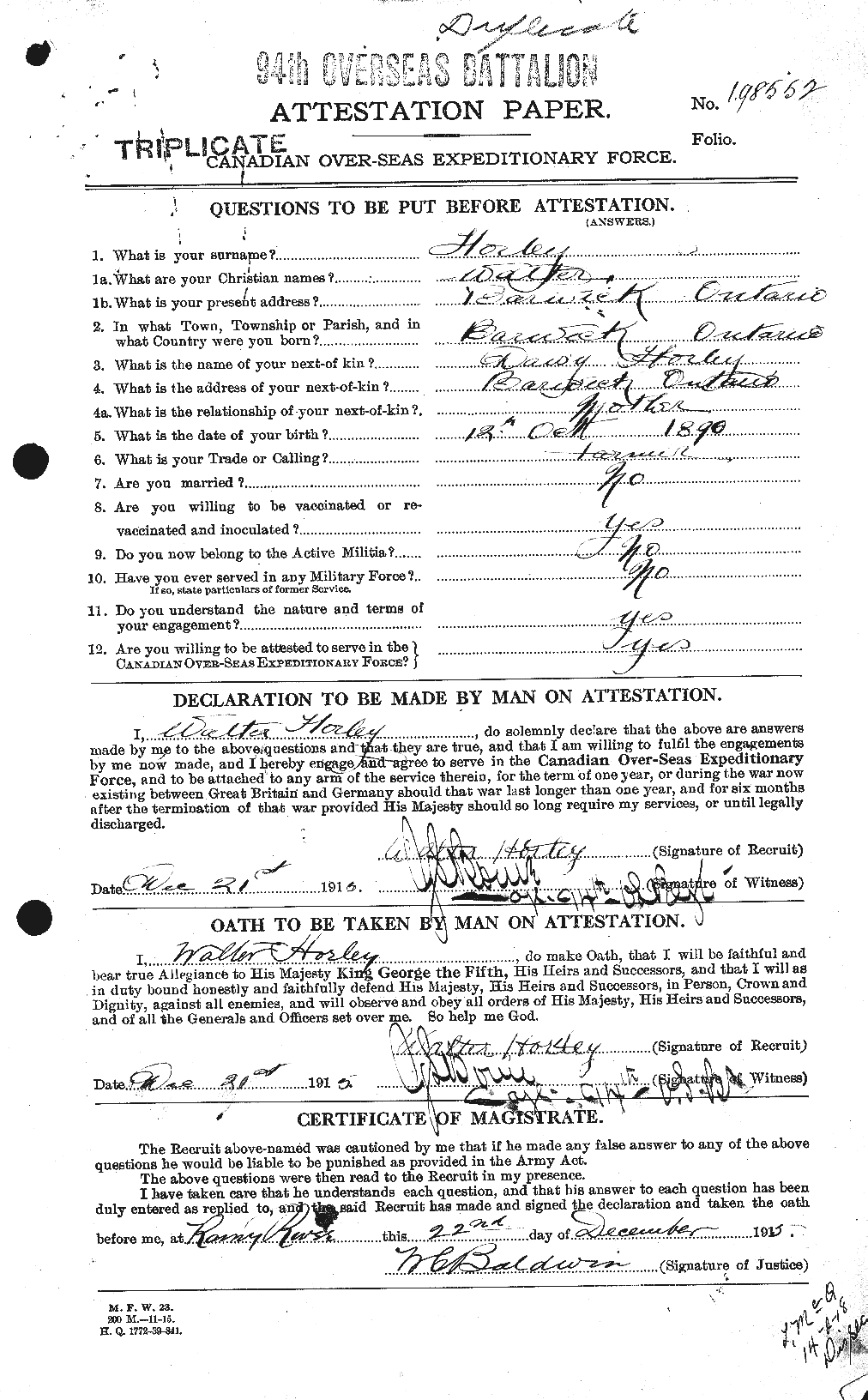 Personnel Records of the First World War - CEF 399388a