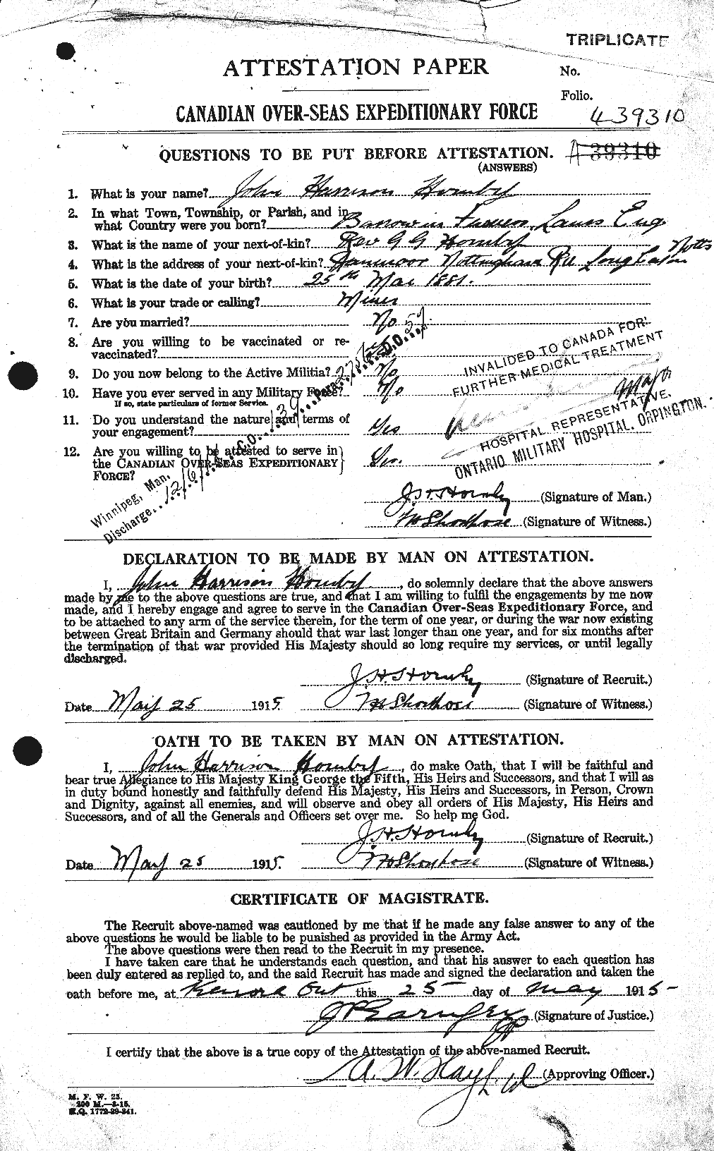 Personnel Records of the First World War - CEF 399524a