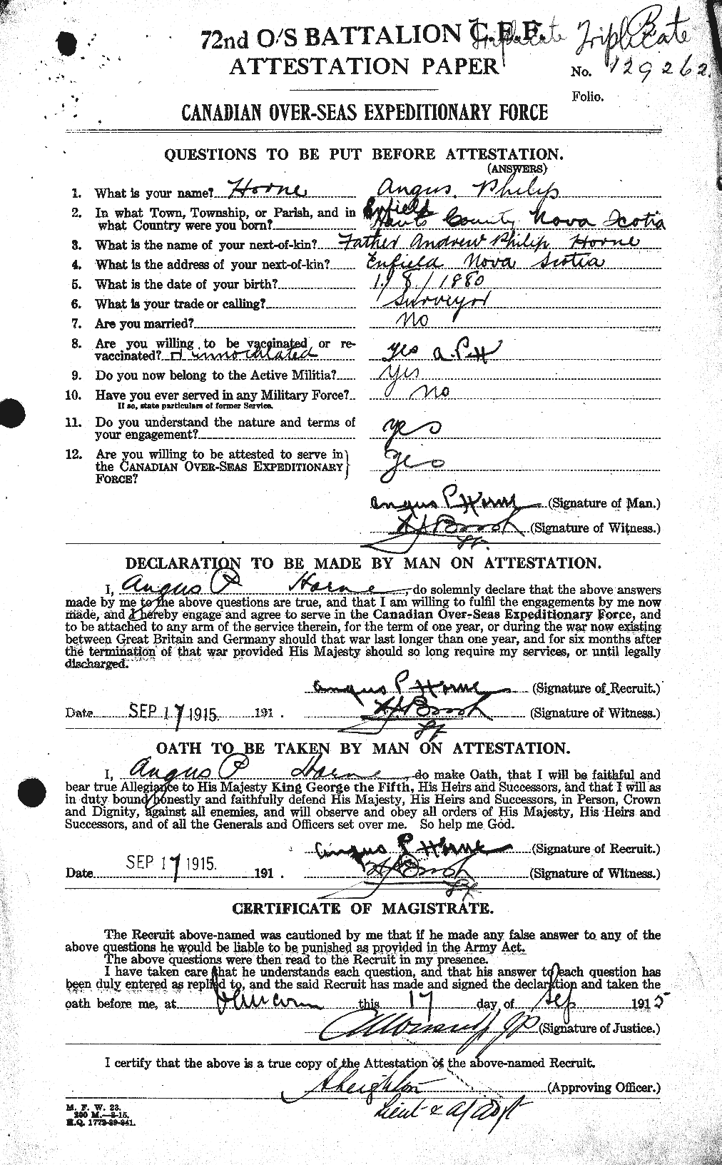 Personnel Records of the First World War - CEF 399565a