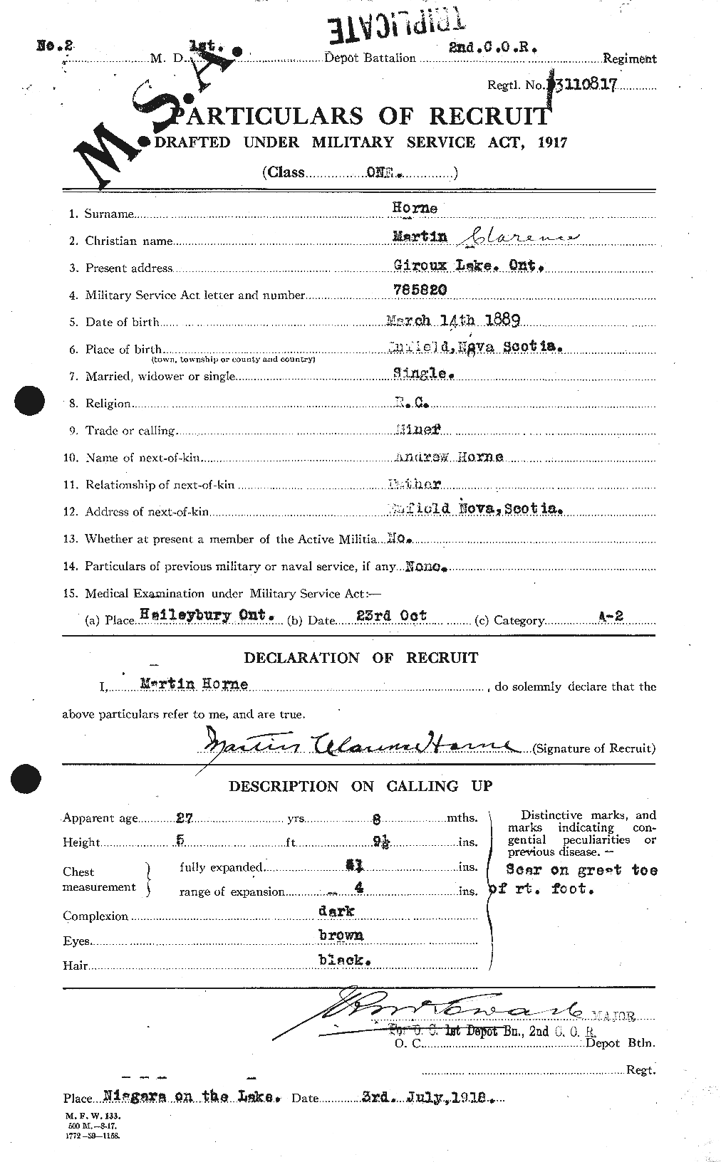 Personnel Records of the First World War - CEF 399664a