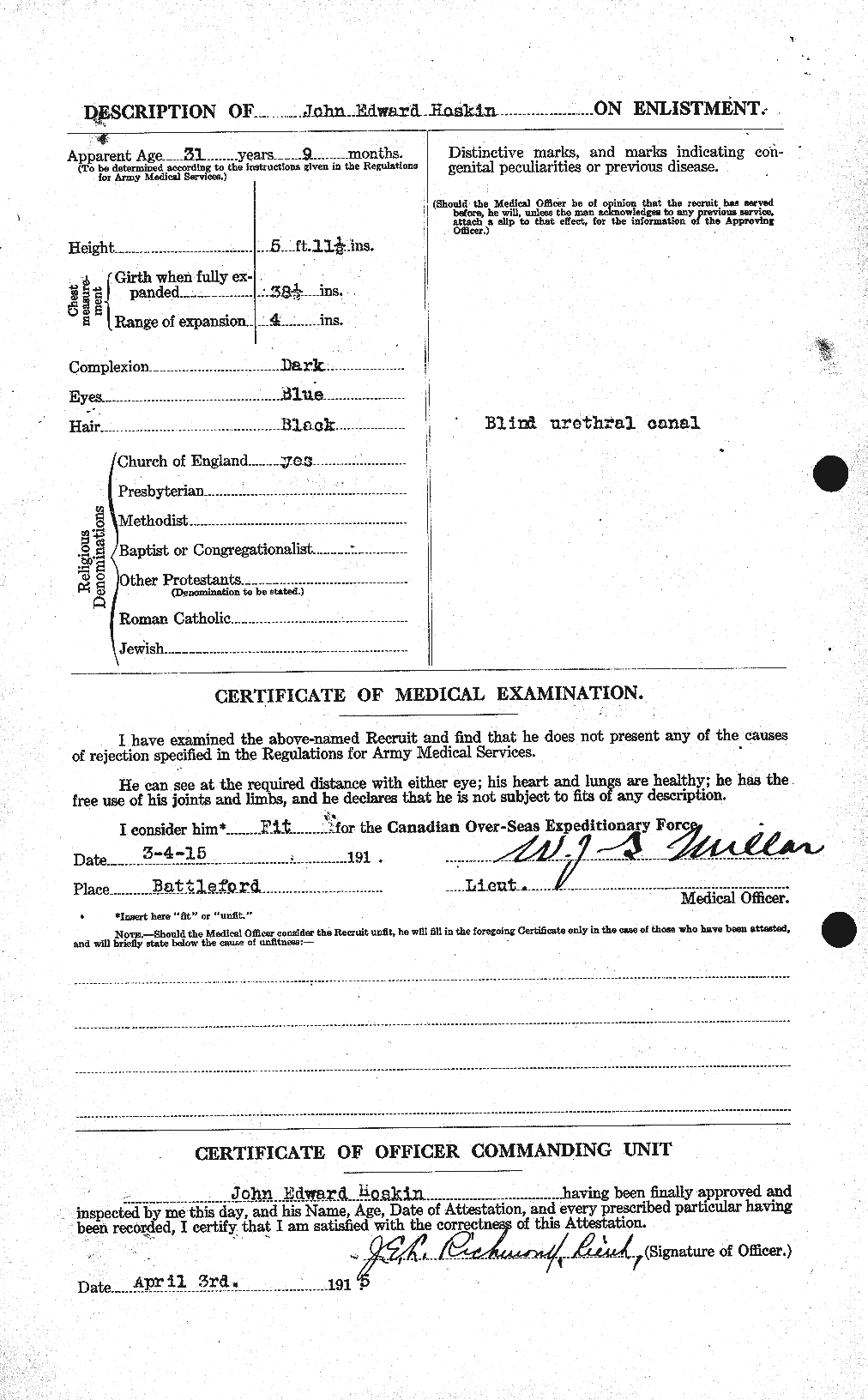 Personnel Records of the First World War - CEF 400057b