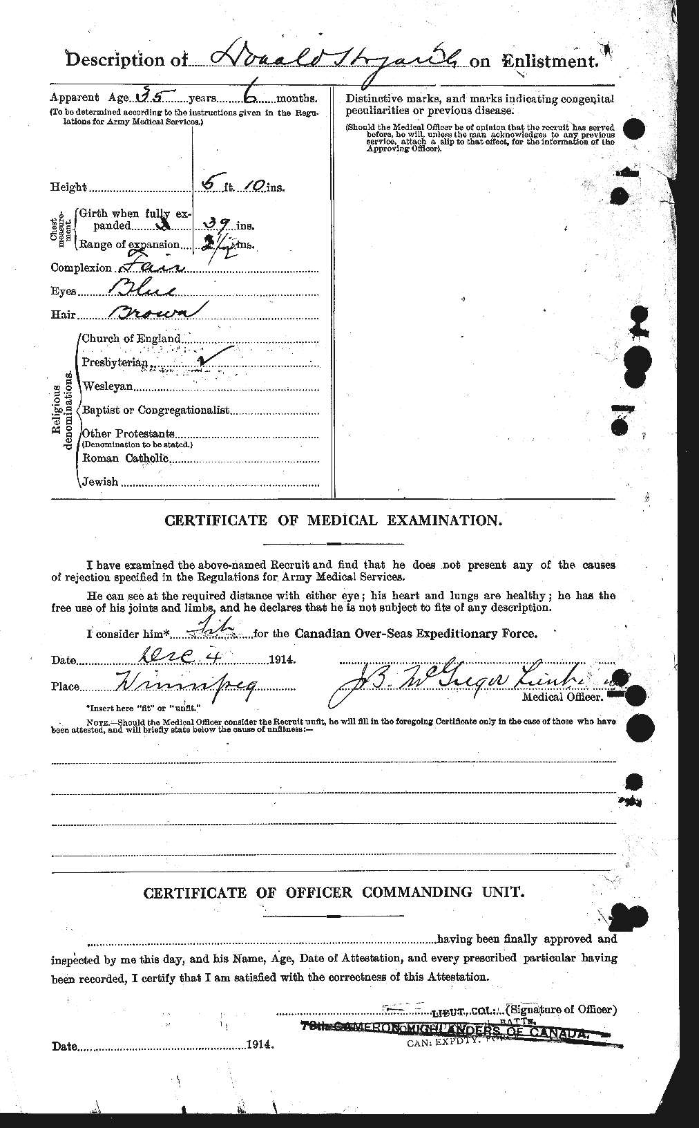 Dossiers du Personnel de la Première Guerre mondiale - CEC 400467b