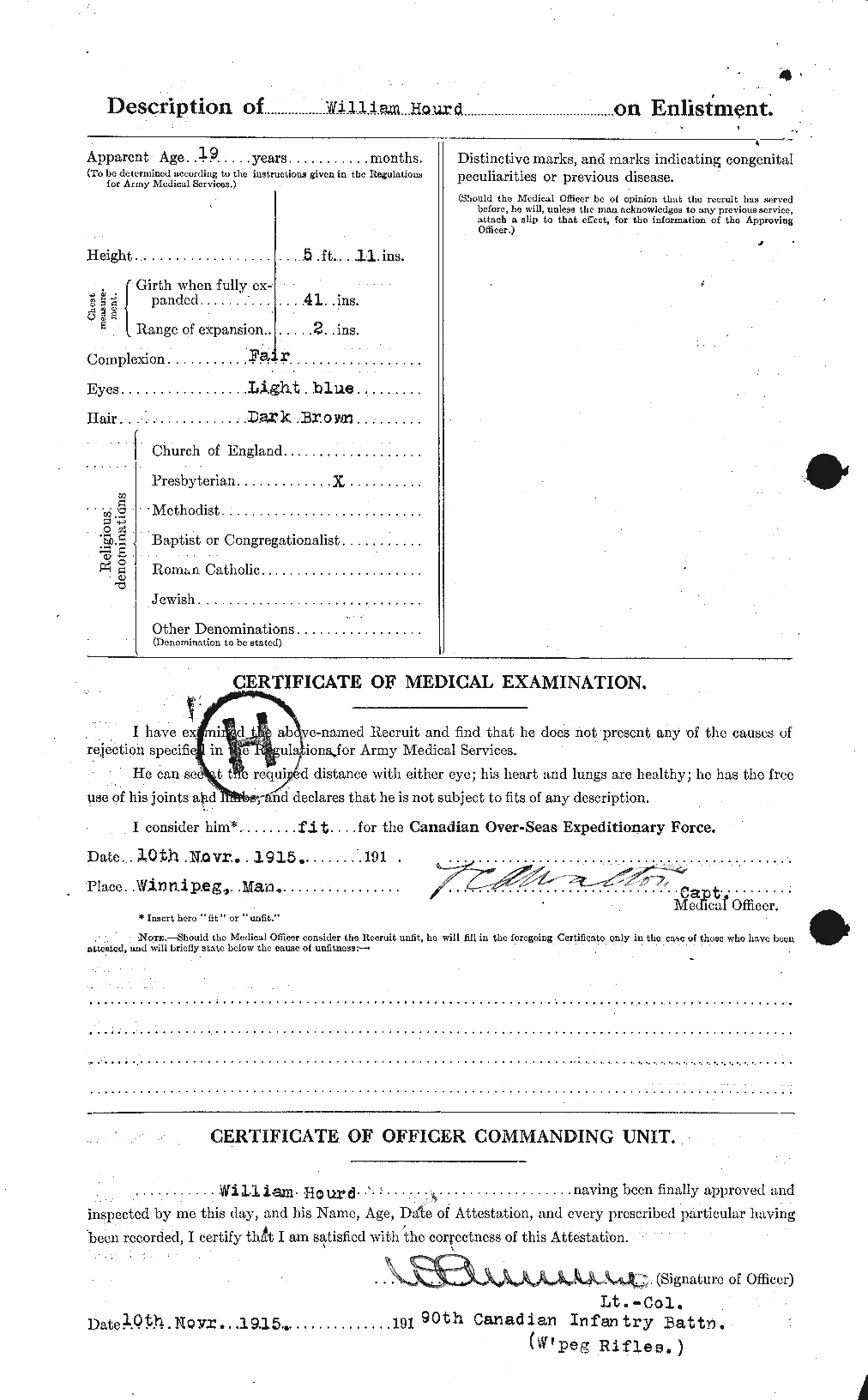 Dossiers du Personnel de la Première Guerre mondiale - CEC 400560b