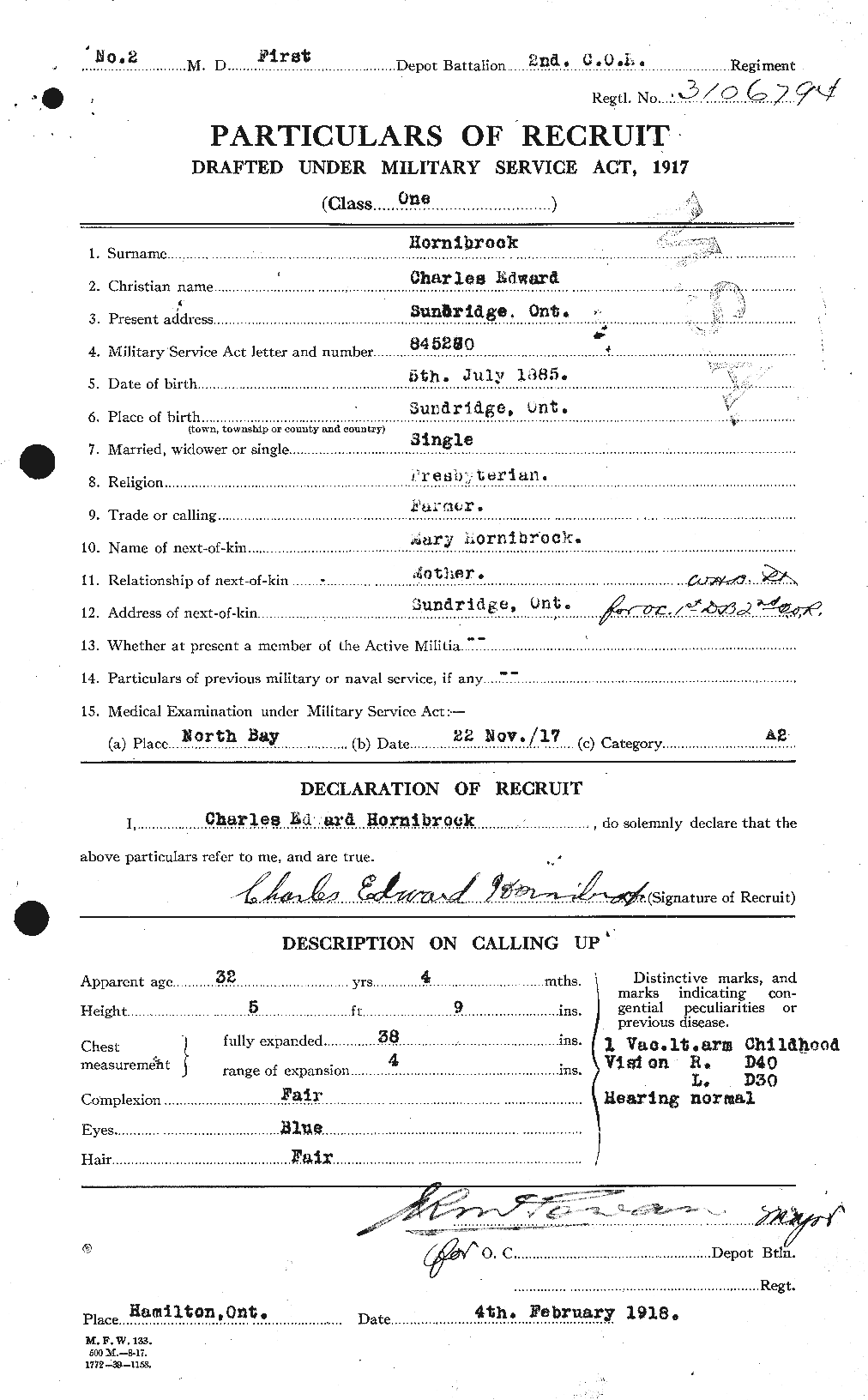 Personnel Records of the First World War - CEF 400799a