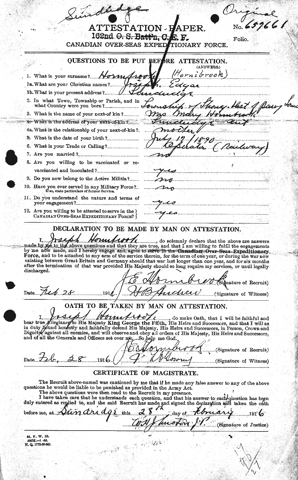 Personnel Records of the First World War - CEF 400801a