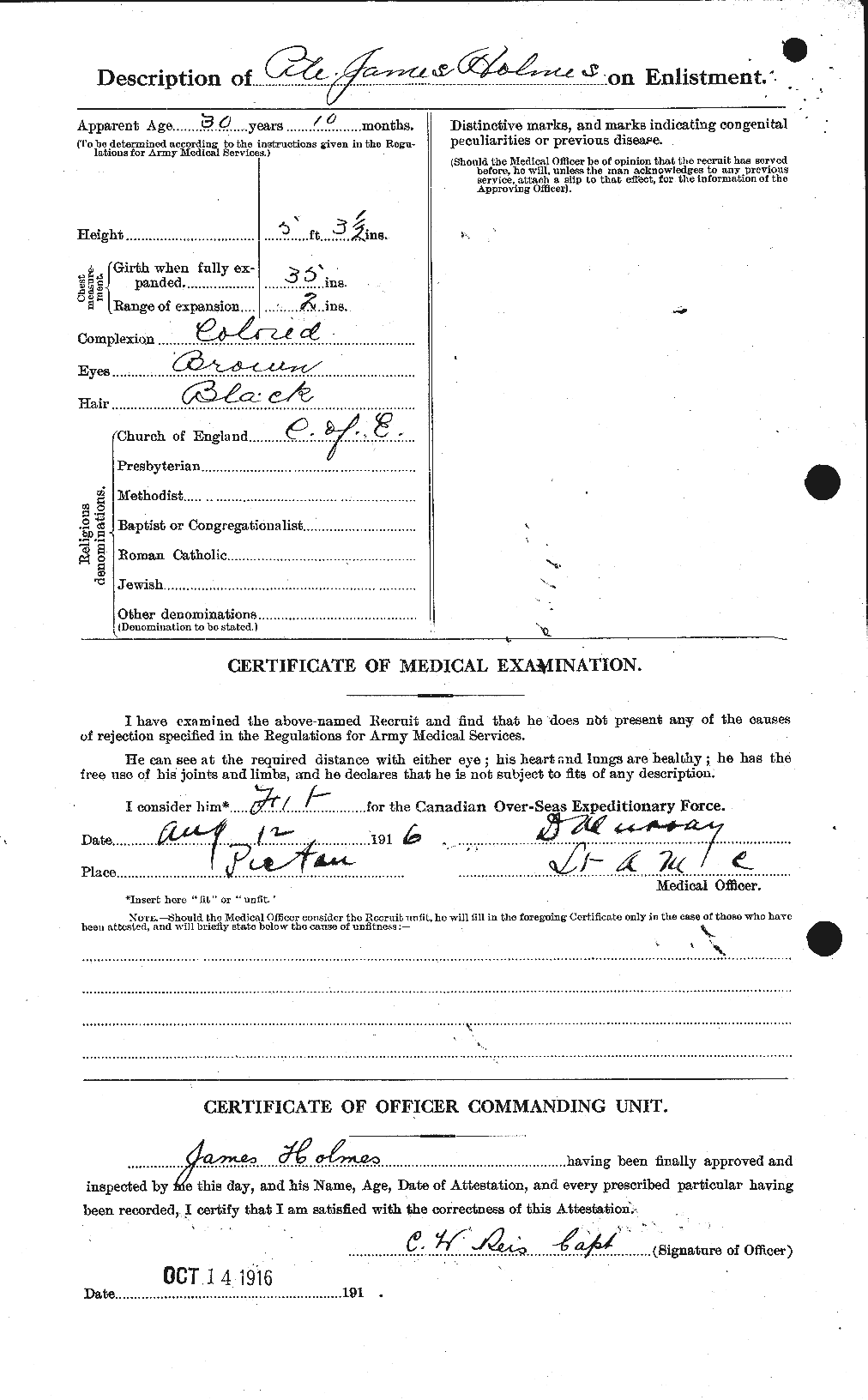 Dossiers du Personnel de la Première Guerre mondiale - CEC 401761b