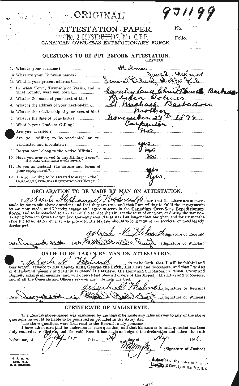 Personnel Records of the First World War - CEF 401828a