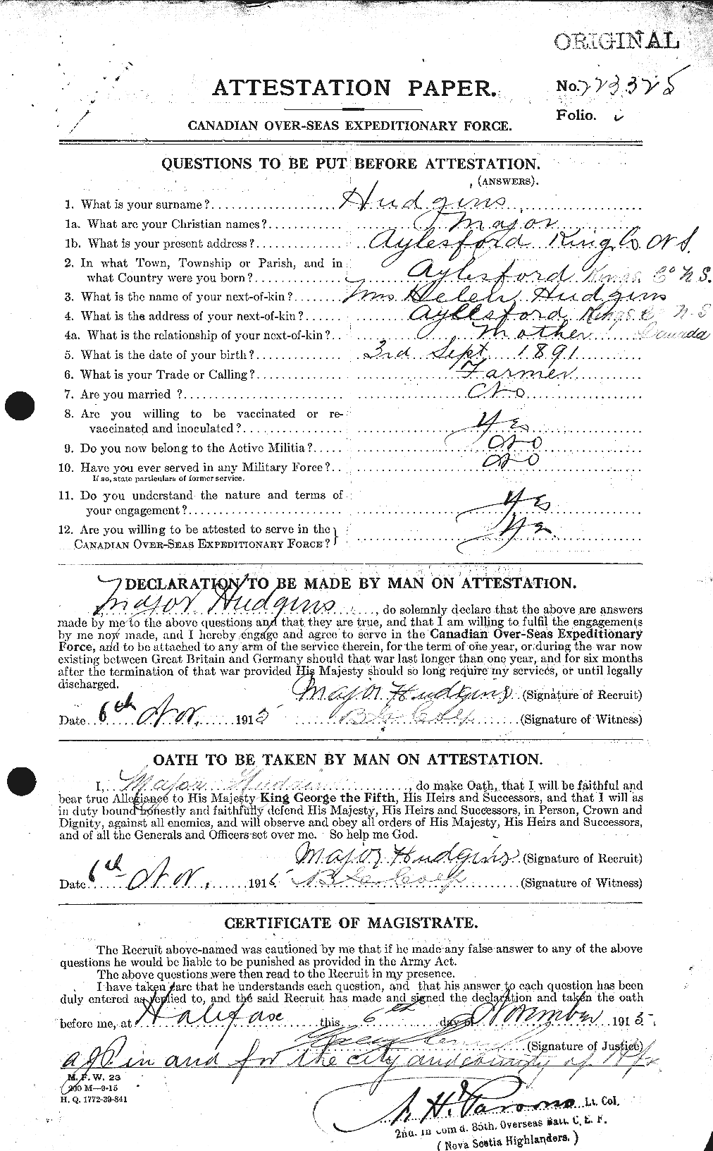 Personnel Records of the First World War - CEF 401883a