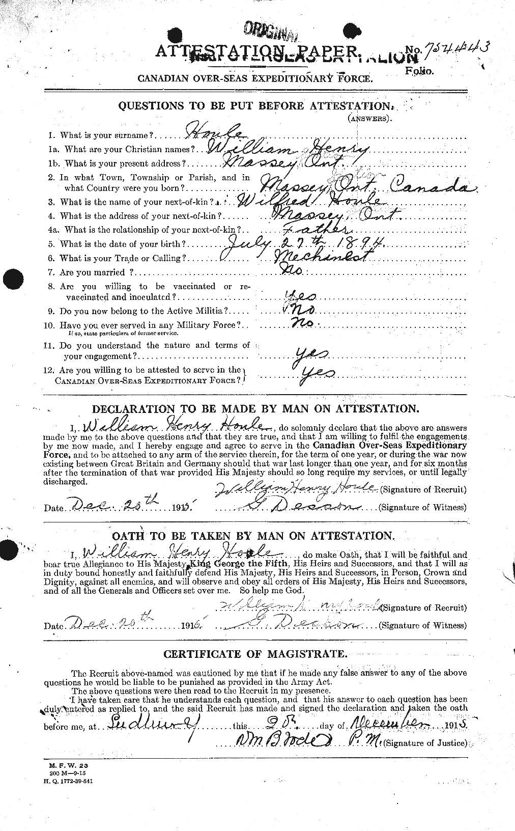 Personnel Records of the First World War - CEF 402319a