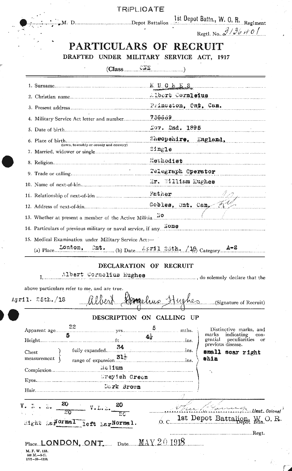 Personnel Records of the First World War - CEF 402517a