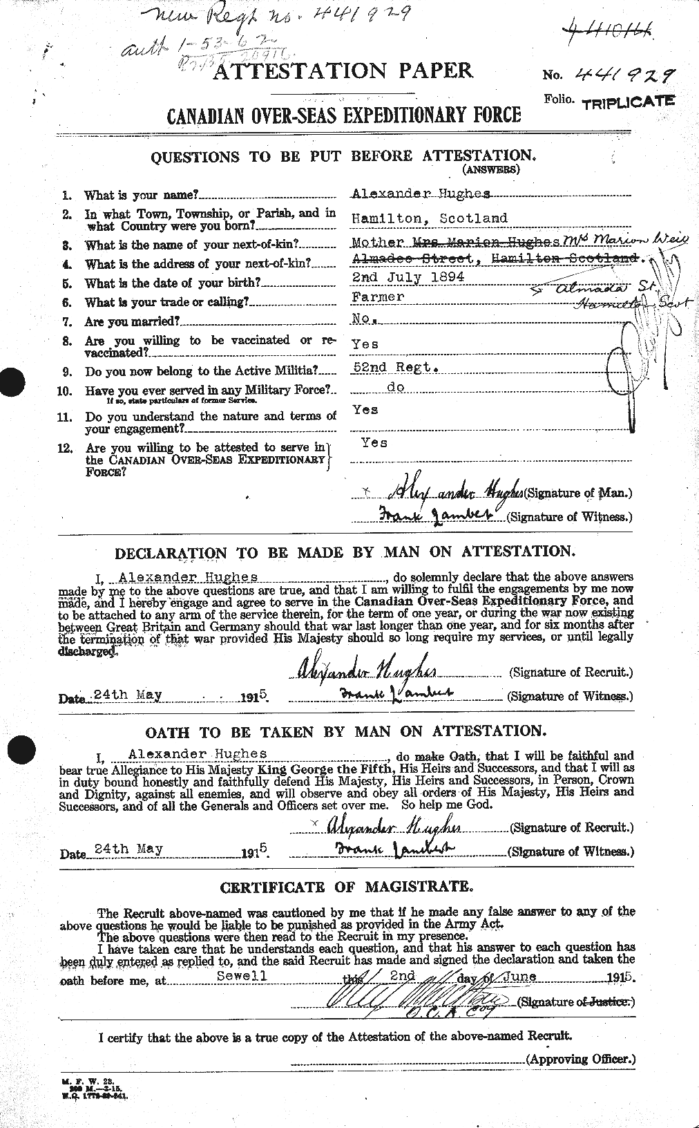Personnel Records of the First World War - CEF 402528a