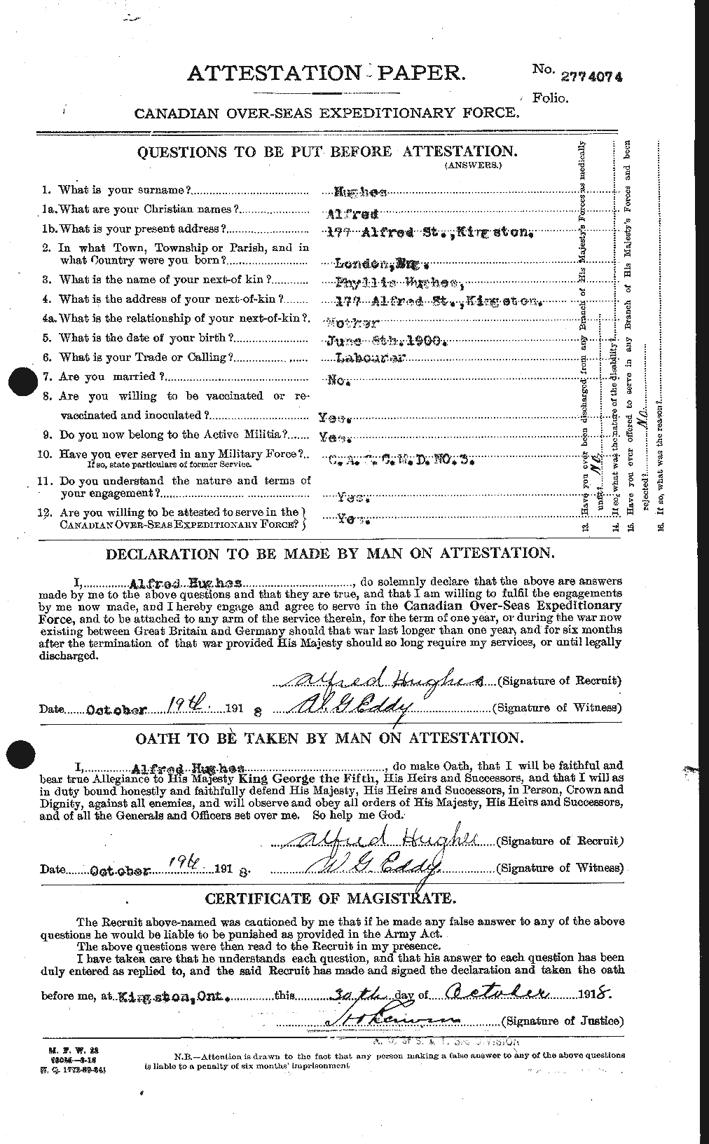 Personnel Records of the First World War - CEF 402537a