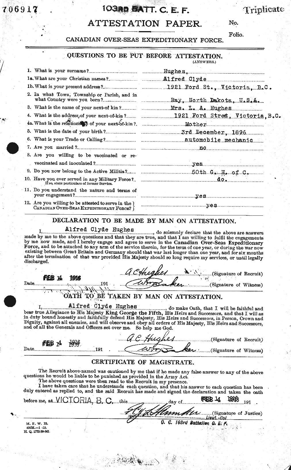 Personnel Records of the First World War - CEF 402538a