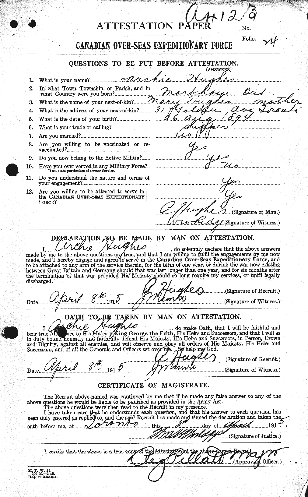 Personnel Records of the First World War - CEF 402554a