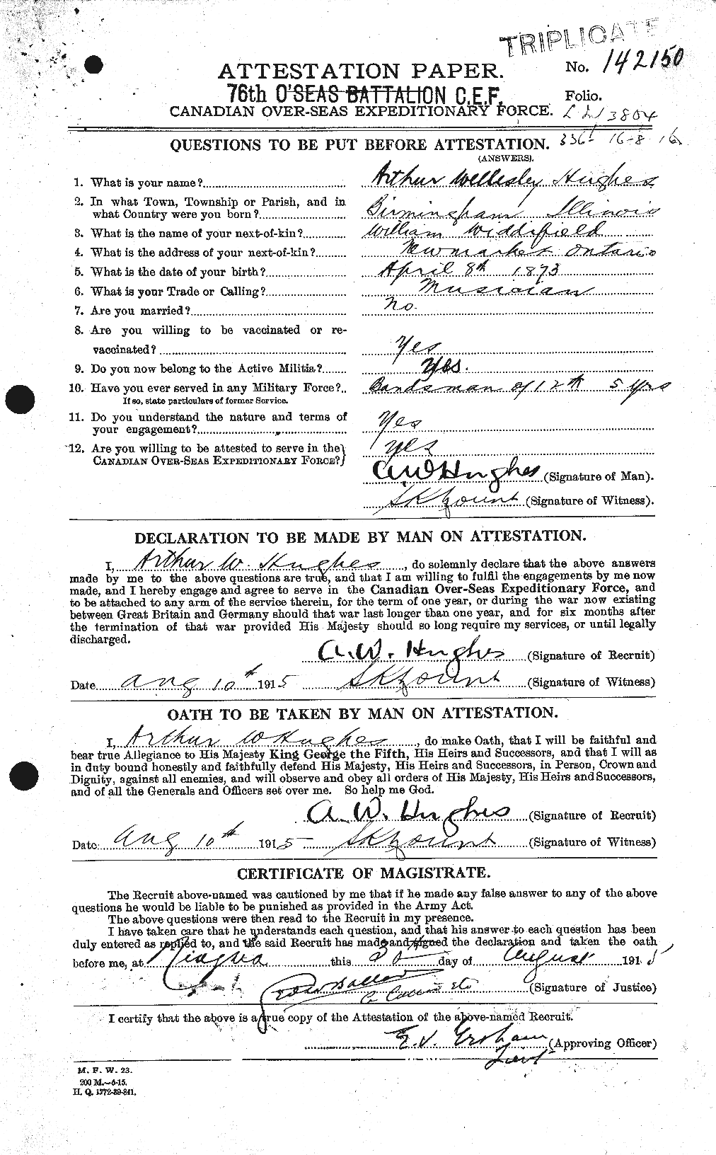 Personnel Records of the First World War - CEF 402573a