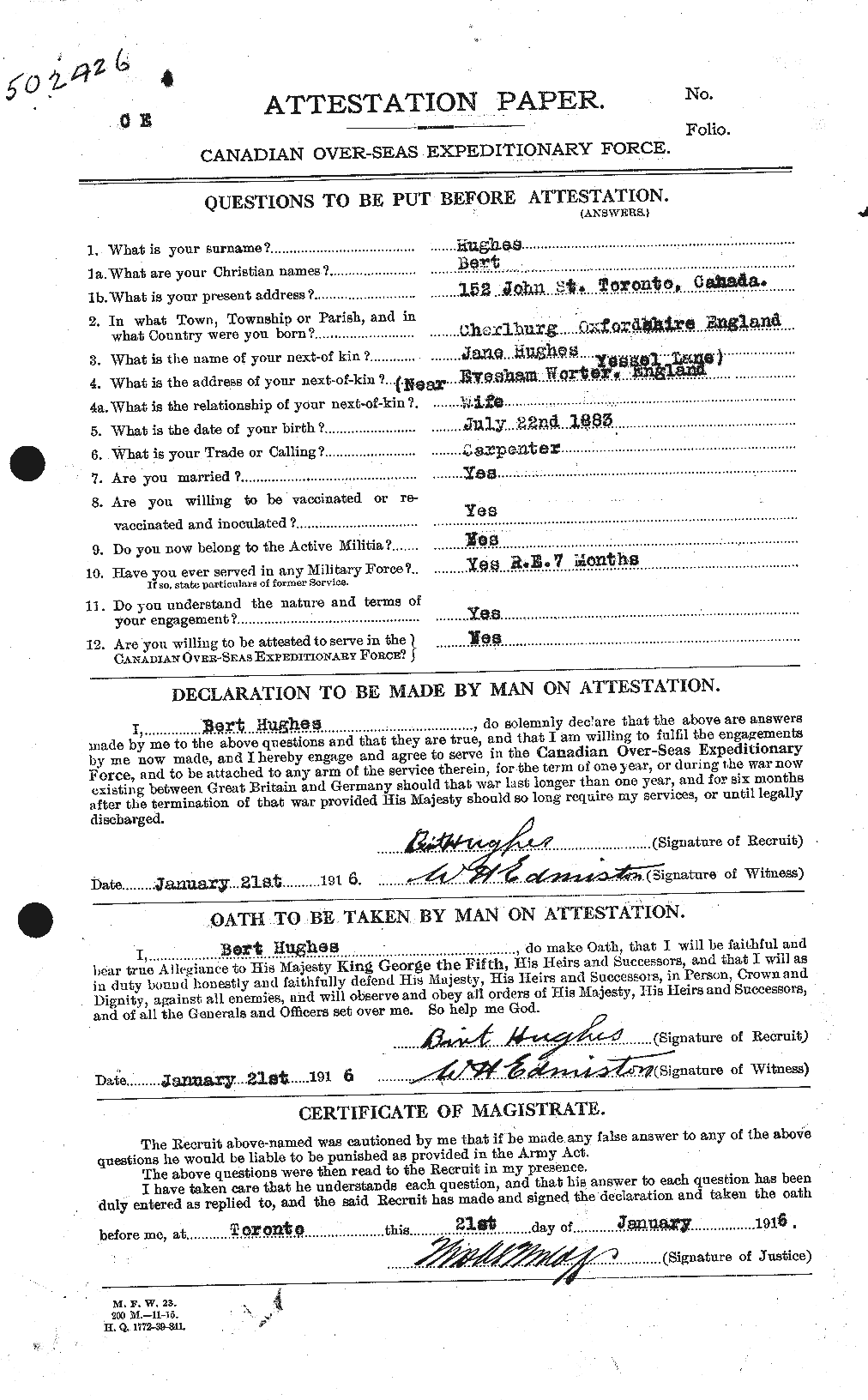Personnel Records of the First World War - CEF 402587a
