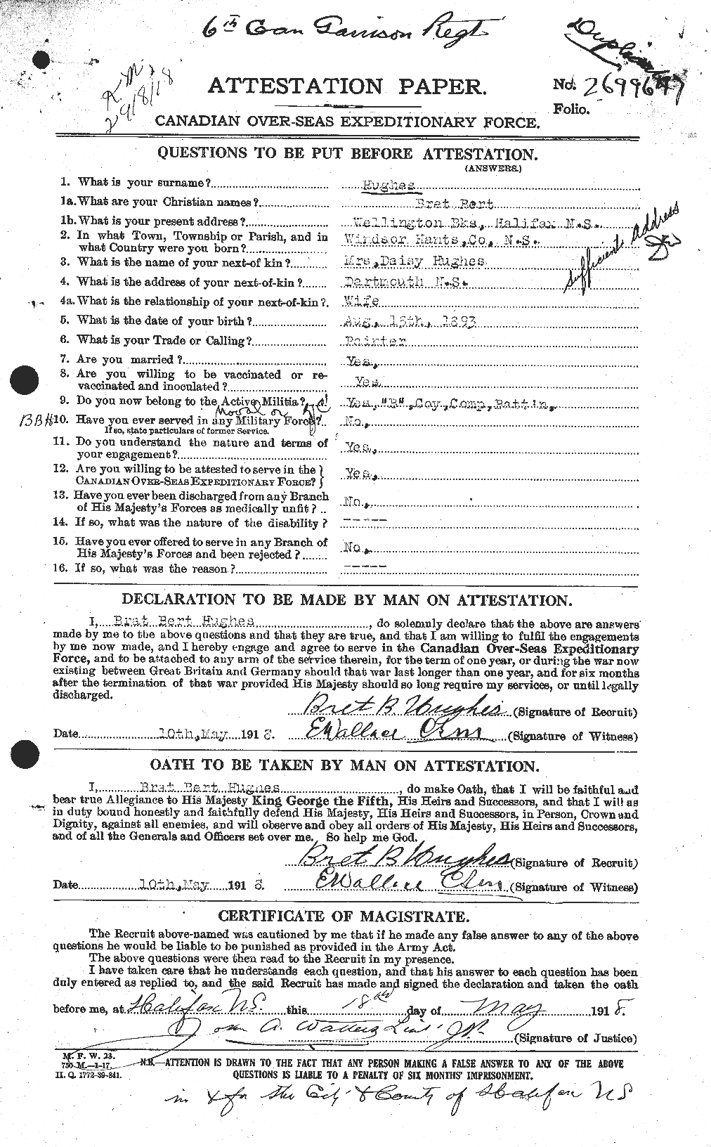 Personnel Records of the First World War - CEF 402590a