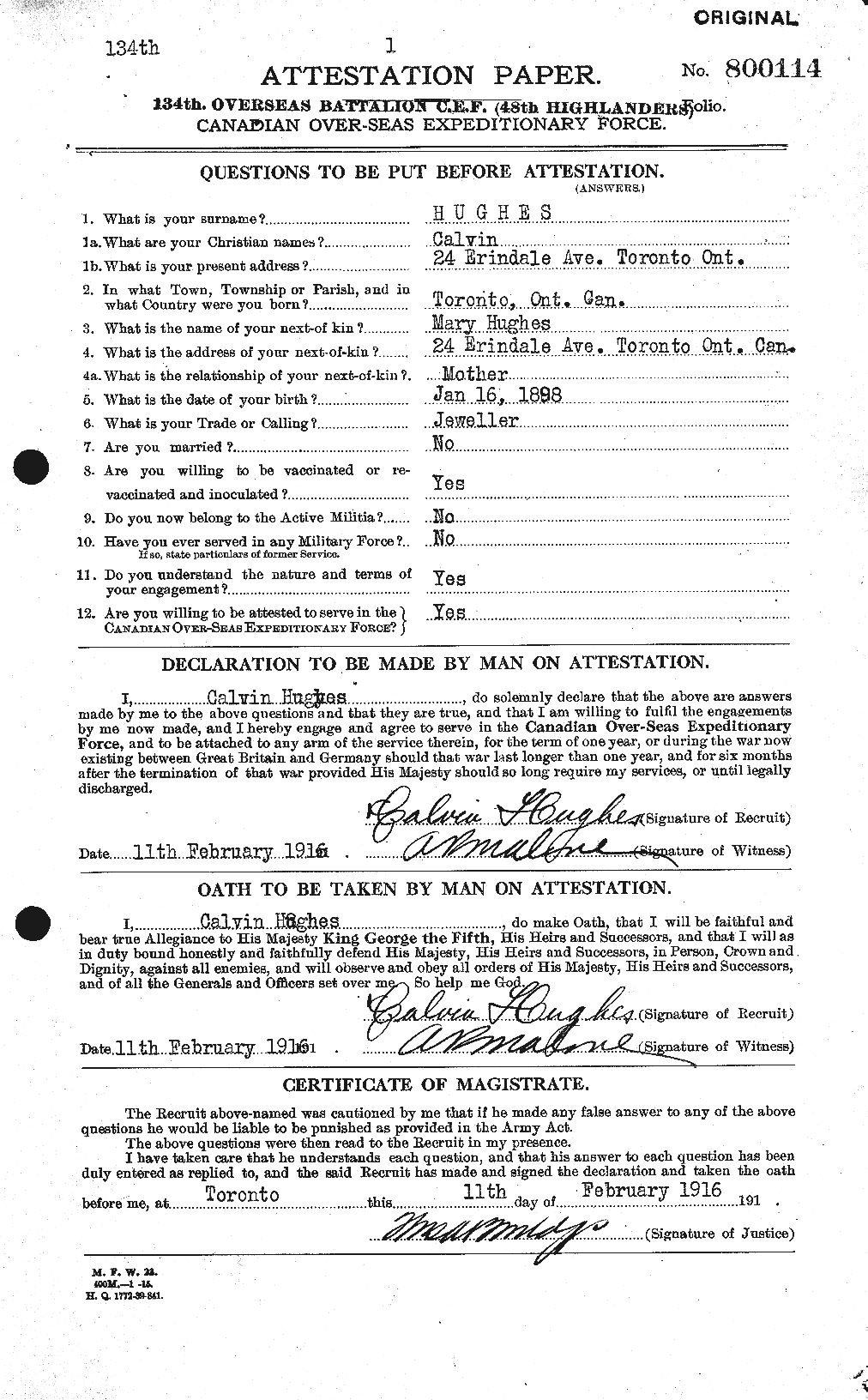 Personnel Records of the First World War - CEF 402591a