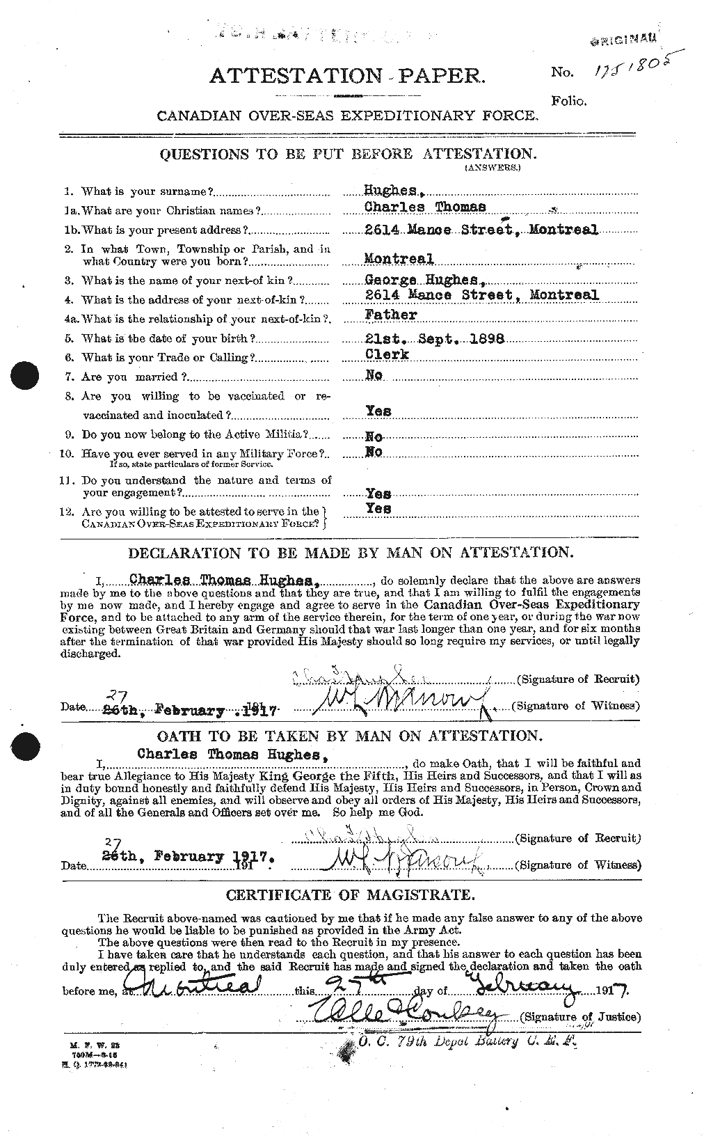 Personnel Records of the First World War - CEF 402614a