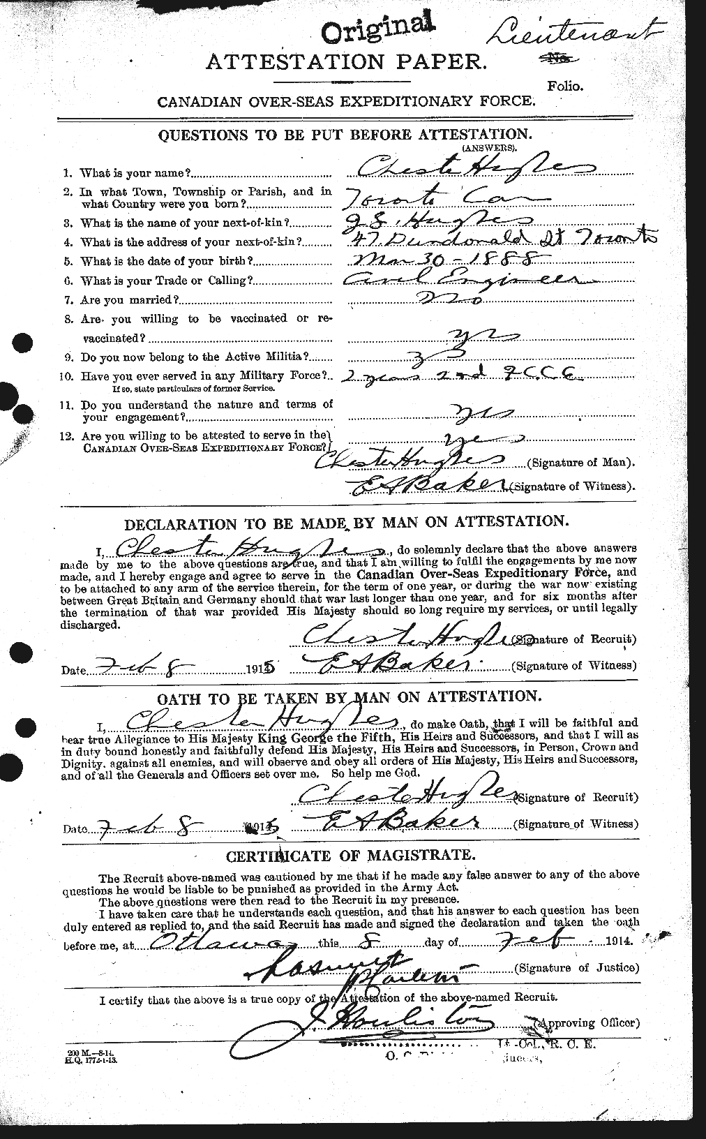 Personnel Records of the First World War - CEF 402621a