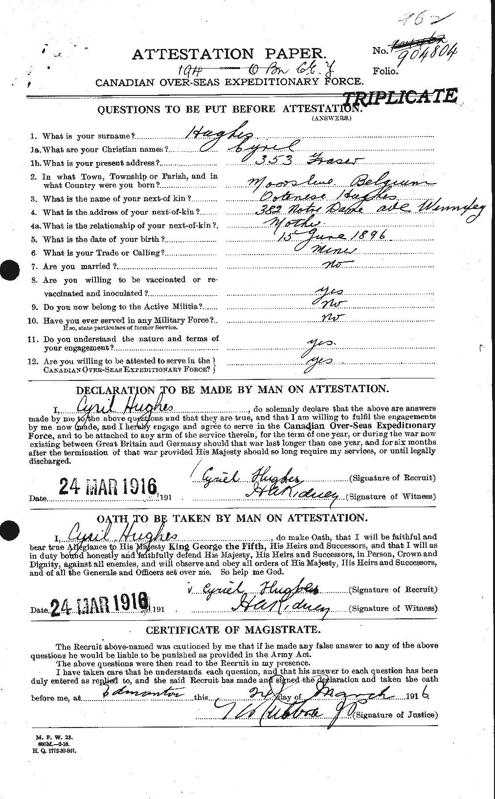 Personnel Records of the First World War - CEF 402634a