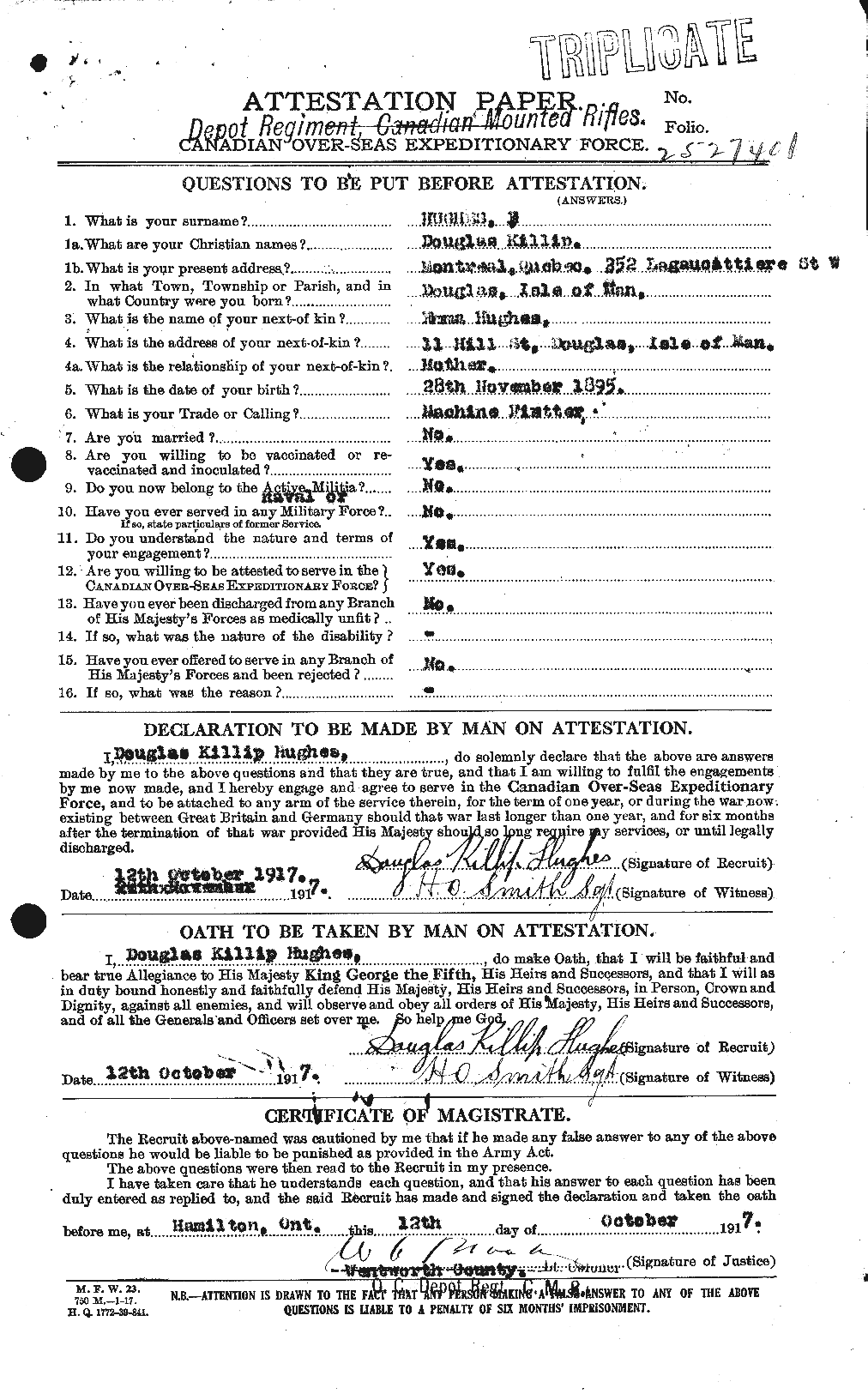 Personnel Records of the First World War - CEF 402650a