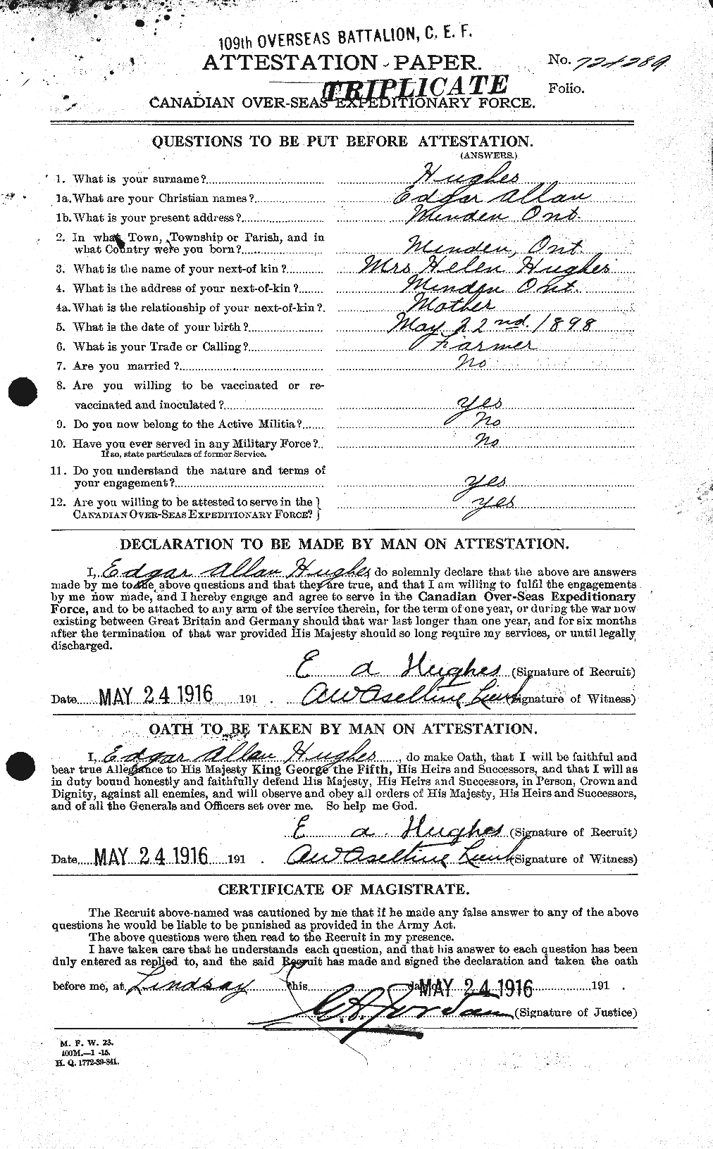 Personnel Records of the First World War - CEF 402658a